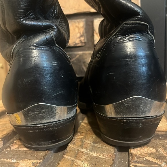 Panhandle‎ Slim Black Leather Men’s Cowboy Boots Size 9 - Picture 7 of 11